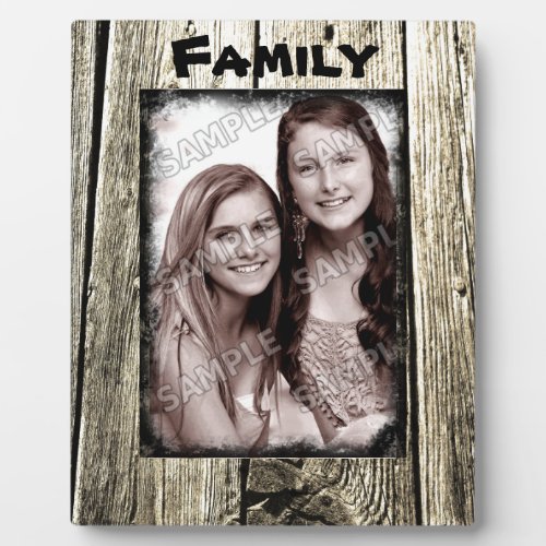Rustic Wood Frame Your Family Photo and Text