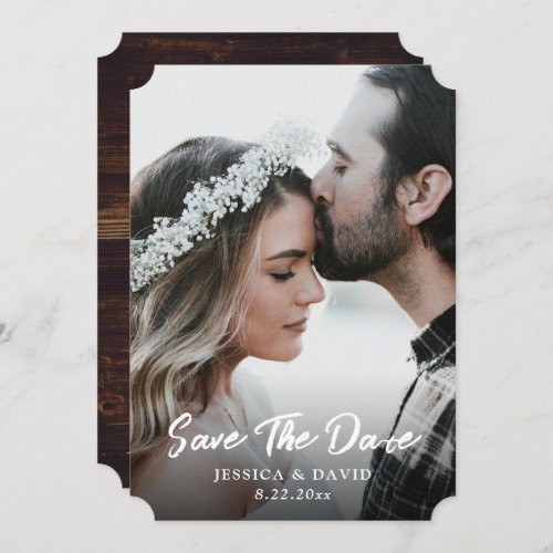 Rustic Wood Full_Bleed Photo Wedding Save The Date