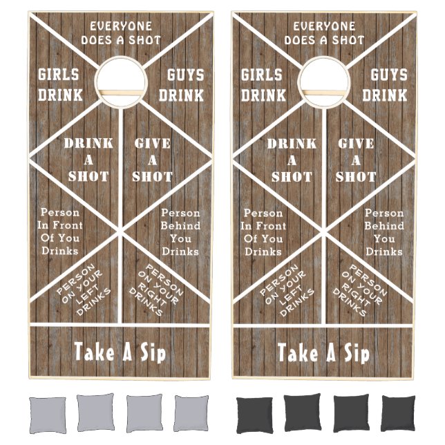 Rustic Wood Fun Drinking Game Cornhole Set (Set)