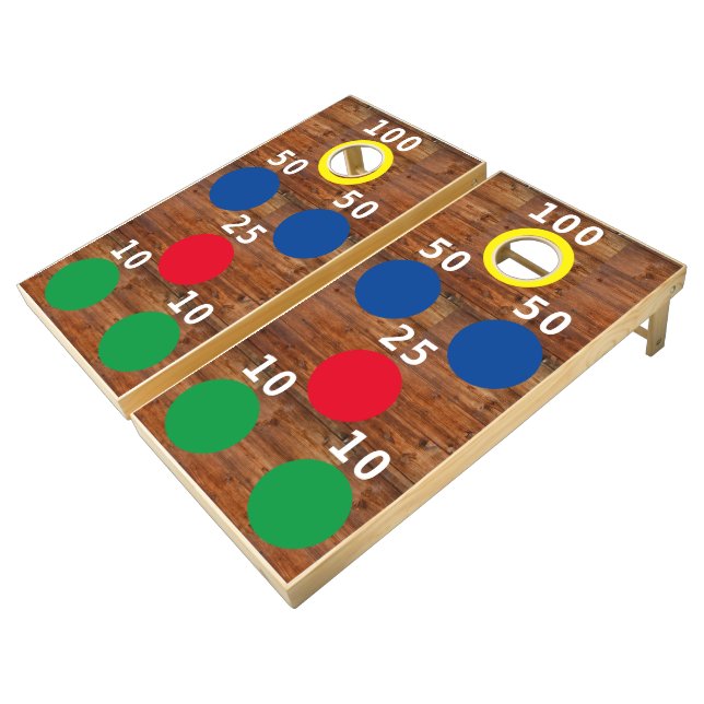 Rustic Wood Fun Family Bean Bag Toss Lawn Game (Angled)