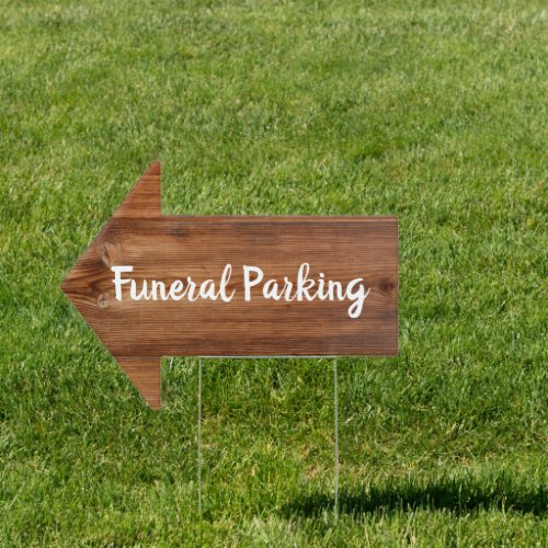  Rustic Wood Funeral Parking Directional Arrow  Sign