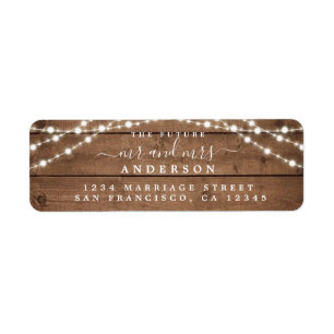 Rustic Wood Future Mr Mrs Return Address Label