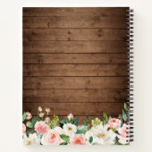 Rustic Wood Geometric Blush Floral Recipe Book (Back)