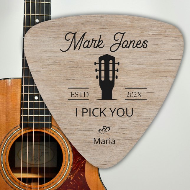 Rustic Wood Gifts for Husband Guitarist Musician  Guitar Pick (Creator Uploaded)
