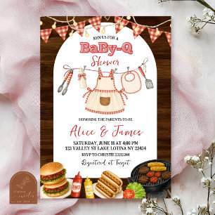 Rustic Wood Girl BabyQ Baby Shower Invitation
