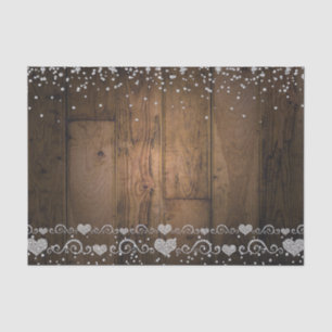 Rustic Wood Glam Diamonds Glitter Birthday Party Tissue Paper