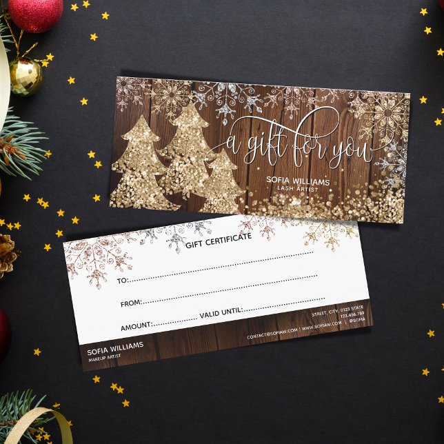 Rustic Wood Glitter Christmas Tree Snowflakes (Creator Uploaded)