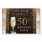 Rustic Wood Gold 50th Birthday Welcome Sign