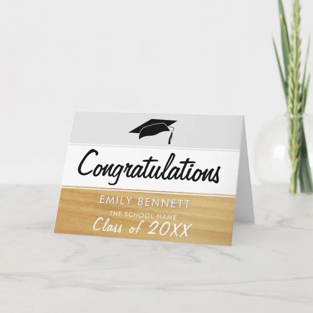Rustic Wood Graduate Congratulations Graduation Card | Zazzle