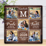 Rustic Wood Graduation Keepsake Photo Collage  Plaque<br><div class="desc">Celebrate your graduate and give a special personalized gift with this custom photo collage graduation plaque. This unique graduate photo collage plaque will be a treasured keepsake. Saying: " Take Pride in how far you have come, have Faith in how far you can go." Customize this unique graduation plaque with...</div>