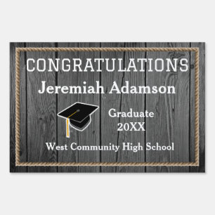 Rustic Wood Graduation Yard Sign