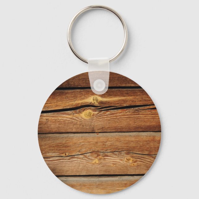 Rustic Wood Grain Boards Design Country Gifts Keychain (Front)