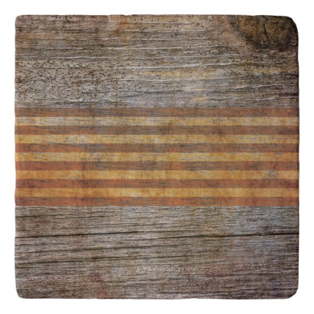 Rustic Wood Grain Brown Trivet (Front)