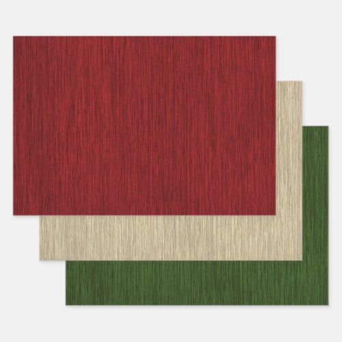 Rustic Wood Grain Christmas Wrapping Paper Sheets