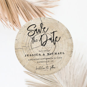 Rustic Wood Grain Country Wedding Save The Date