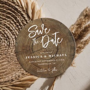 Rustic Wood Grain Country Wedding Save The Date