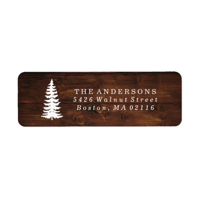 Rustic Wood Grain | Holiday Label (Front)