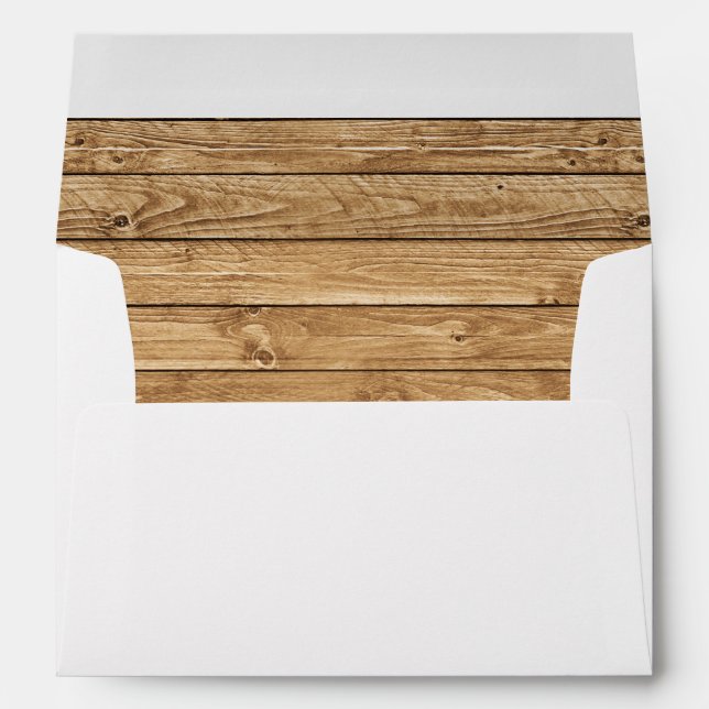 Rustic Wood Grain Lined Envelope (Back (Bottom))