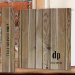 Rustic Wood Grain Logo Style Monogrammed<br><div class="desc">Personalized binder with rustic,  industrial styling - add your logo style monogram,  initials and name,  as well as your own custom title. The design has a wood grain look with modern typography in black. Perfect for country home or woodworking tradesman such as carpenter,  landscaper,  tree surgeon.</div>
