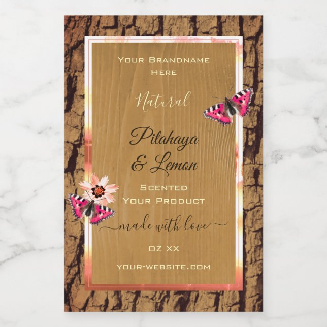 Rustic Wood Grain Natural Tree Bark Product Labels (Single Label)