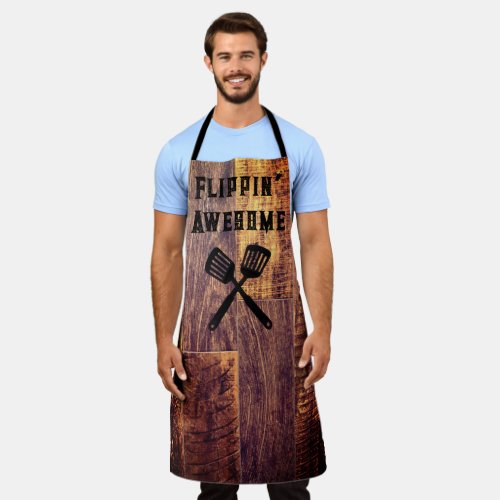 Rustic wood grain pattern  apron