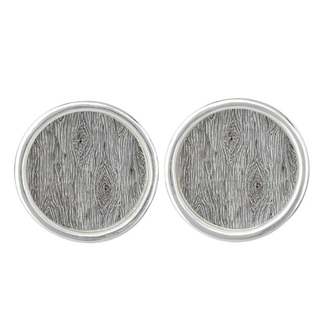 Rustic Wood Grain Pattern Cufflinks (Front)