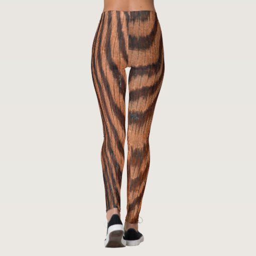 rustic wood grain pattern leggings Zazzle