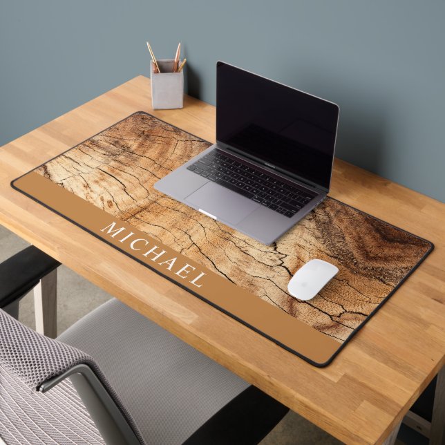 Rustic Wood Grain Personalized Desk Mat (Office 2)