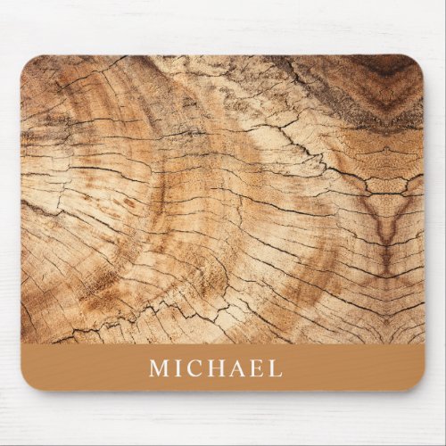 Rustic Wood Grain Personalized Mouse Pad