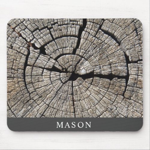 Rustic Wood Grain Personalized Mouse Pad