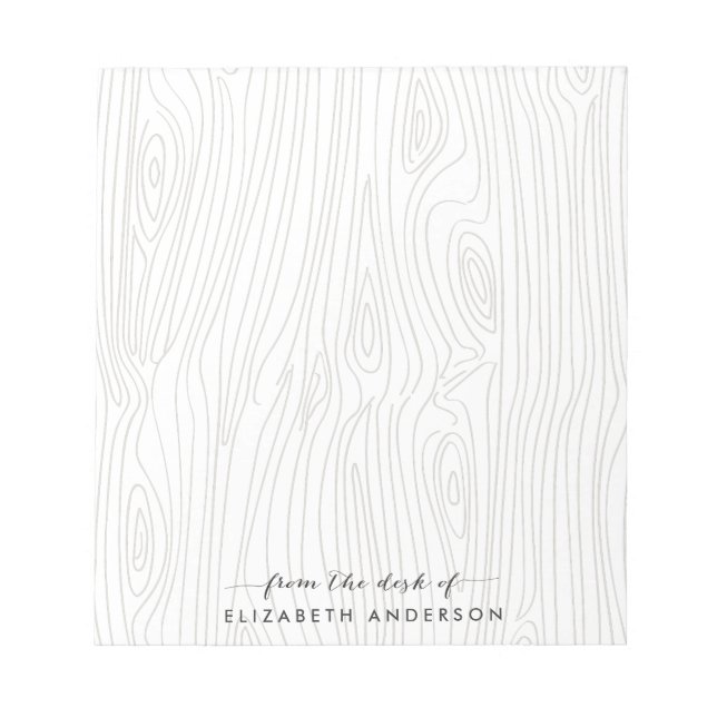 Rustic Wood Grain Personalized Notepad (Front)