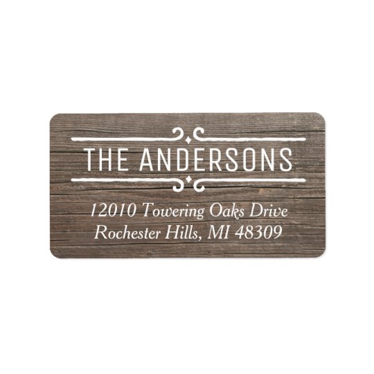 Rustic Wood Grain Return Address Labels
