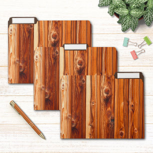 Rustic Wood Grain Texture Custom Design File Folder