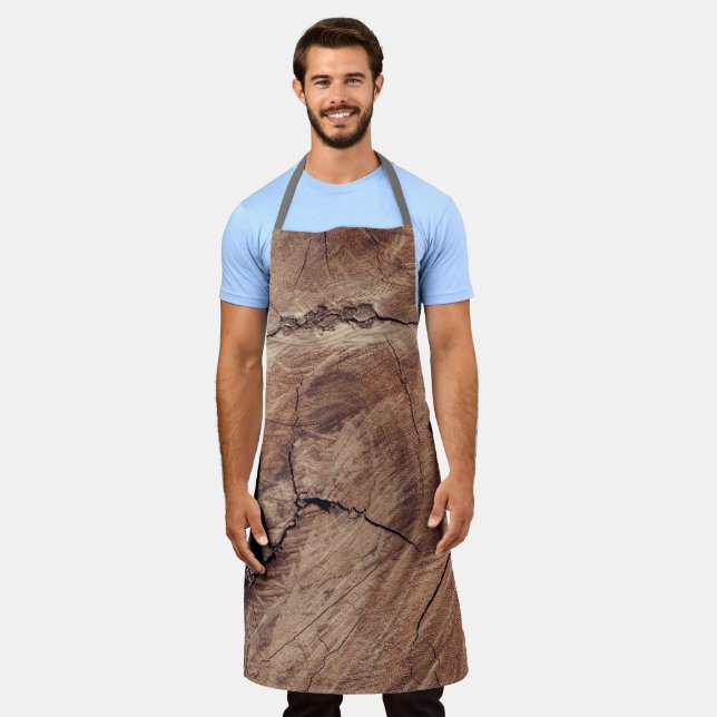 Rustic Wood Grain Texture Design Apron (Worn)