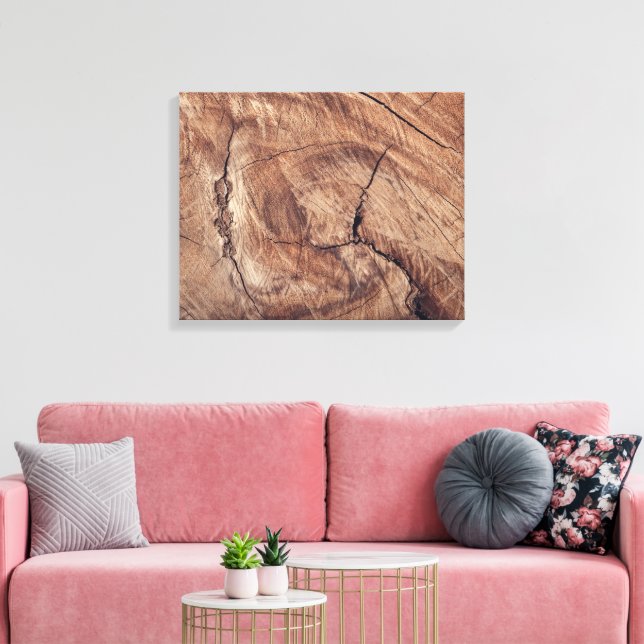 Rustic Wood Grain Texture Design Canvas Print (Insitu(LivingRoom))