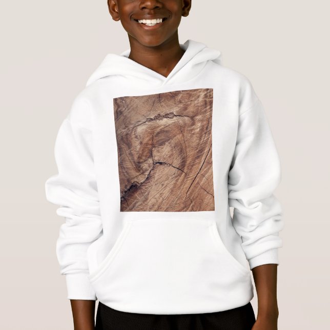 Rustic Wood Grain Texture Design Hoodie (Front)