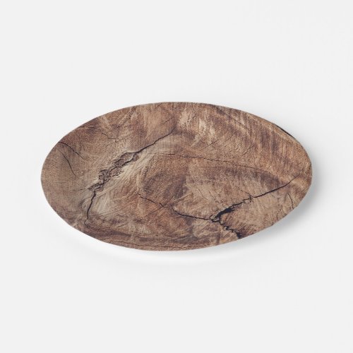 Rustic Wood Grain Texture Design Paper Plates