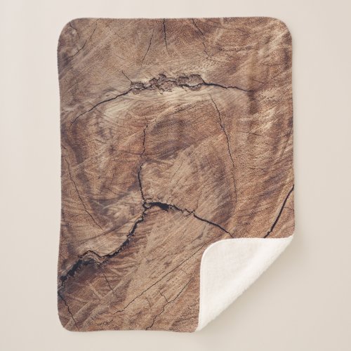 Rustic Wood Grain Texture Design Sherpa Blanket