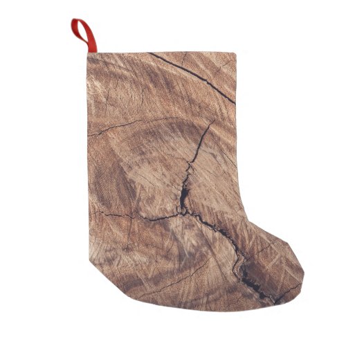 Rustic Wood Grain Texture Design Small Christmas Stocking