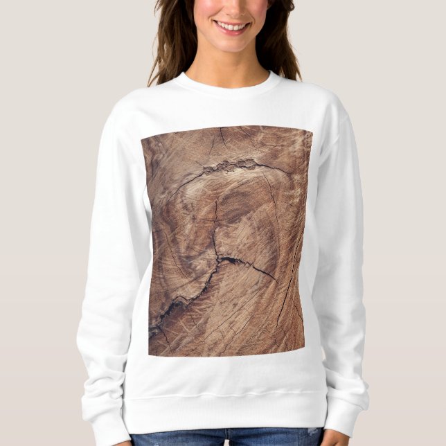 Rustic Wood Grain Texture Design Sweatshirt (Front)