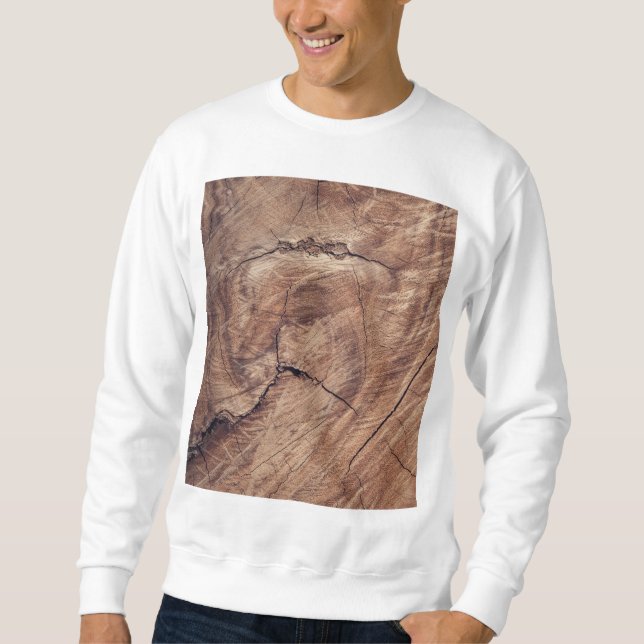 Rustic Wood Grain Texture Design Sweatshirt (Front)