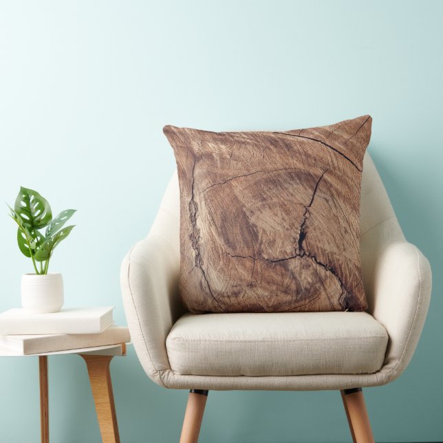 Rustic Wood Grain Texture Design Throw Pillow (Chair)