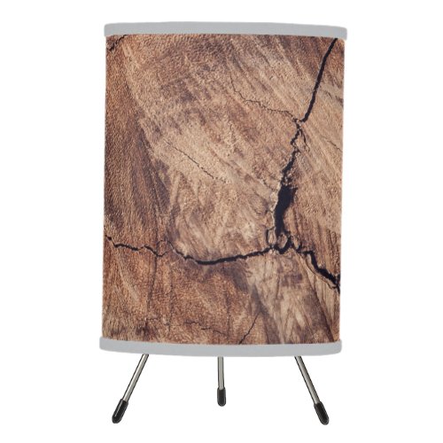 Rustic Wood Grain Texture Design Tripod Lamp