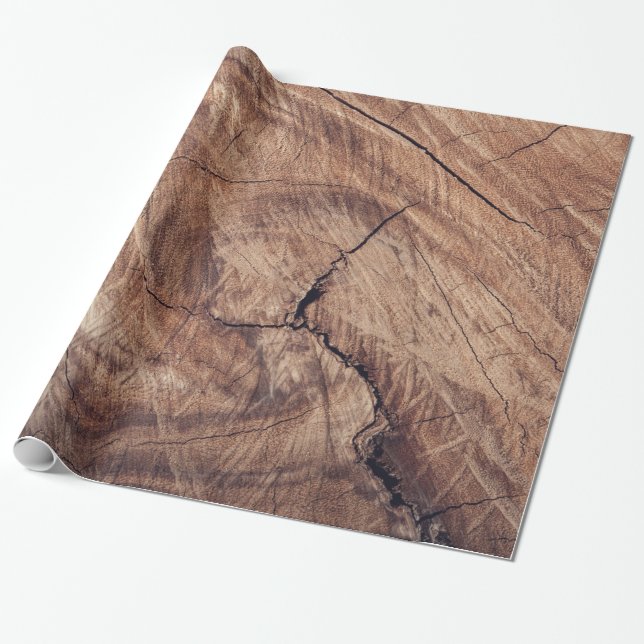 Rustic Wood Grain Texture Design Wrapping Paper (Unrolled)