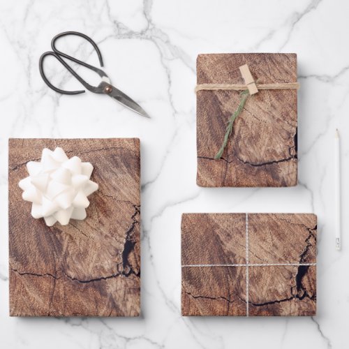 Rustic Wood Grain Texture Design Wrapping Paper Sheets