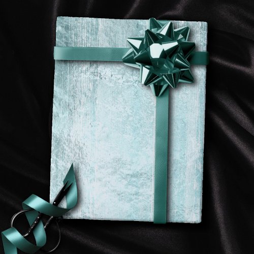 Rustic Wood Grain  Turquoise Teal Blue on White Wrapping Paper