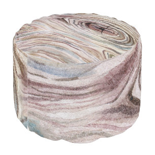 Rustic Wood Grain Watercolor Country Barn Chic Pouf
