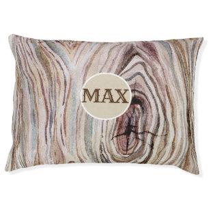 Rustic Wood Grain Watercolor Country Modern Pet Bed