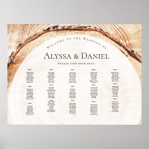 Rustic Wood Grain Wedding by Table Seating Chart