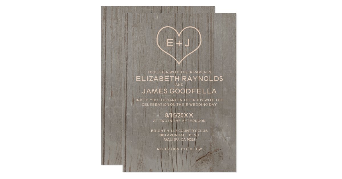 Wood Grain Wedding Invitations 7